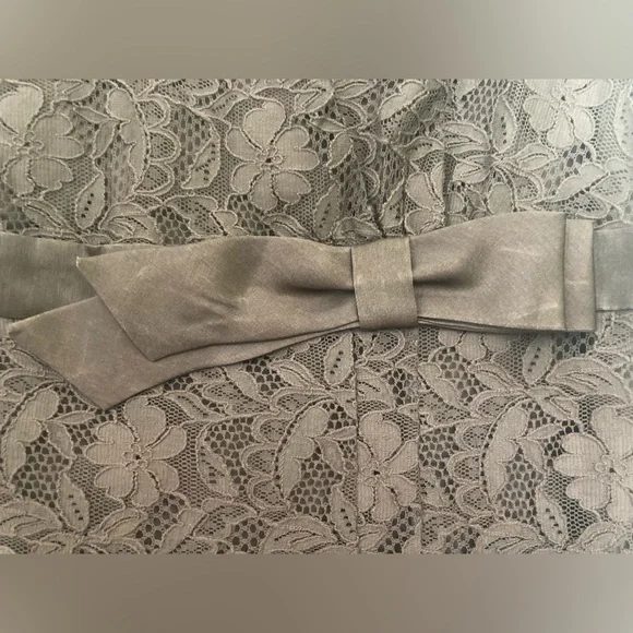 Red Valentino Mocha Silk Lace Dress w/Bow, Size 48 Euro - Picture 4 of 10